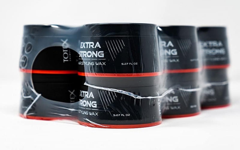 Totex Hair Styling Wax Extra Strong Aqua Wax Pack of 12 12x150ml Ultra Strong Hold Hair Wax for Men Women Professional Barber Edge Control Long Lasting Shine Easy Wash Styling Paste