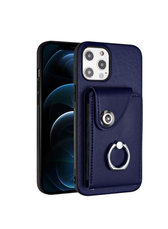 زبون حافظة لهاتف iPhone 12 Pro Max مع حامل بطاقات وحلقة وحافظة هاتف - Image 1