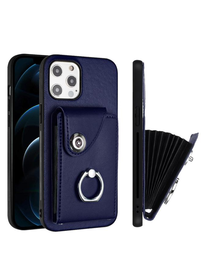 زبون حافظة لهاتف iPhone 12 Pro Max مع حامل بطاقات وحلقة وحافظة هاتف - Image 2