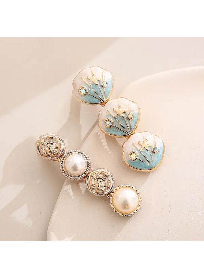 Sea Blue Starfish Shell Hairpin Handmade Metal Hair Accessories For Women - Image 5