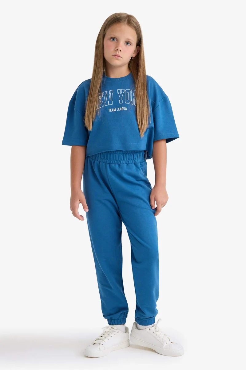ديفاكتو Girl Printed T-Shirt Sweatpants 2 Piece Set