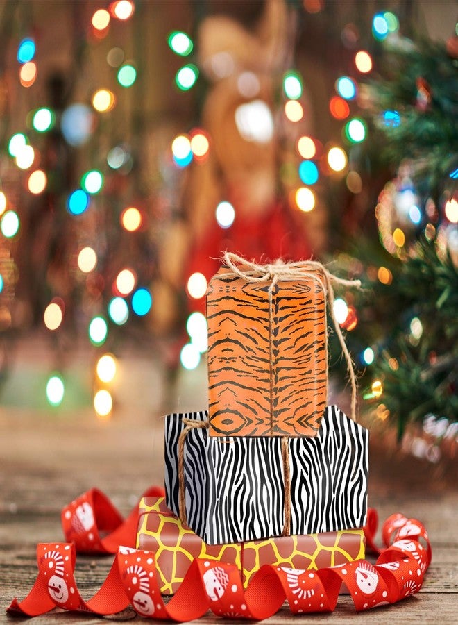 Konsait Animal Prints Wrapping Paper, 12 Sheets 29" x 20" Leopard Zebra Giraffe Tiger Snakes Cow Patterns Wrap Packaging Paper Assortment for Birthday Holiday Animal Themed Party Decoration Supplies - Image 3