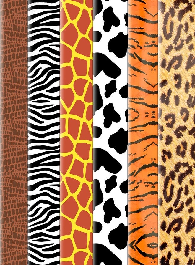Konsait Animal Prints Wrapping Paper, 12 Sheets 29" x 20" Leopard Zebra Giraffe Tiger Snakes Cow Patterns Wrap Packaging Paper Assortment for Birthday Holiday Animal Themed Party Decoration Supplies - Image 1