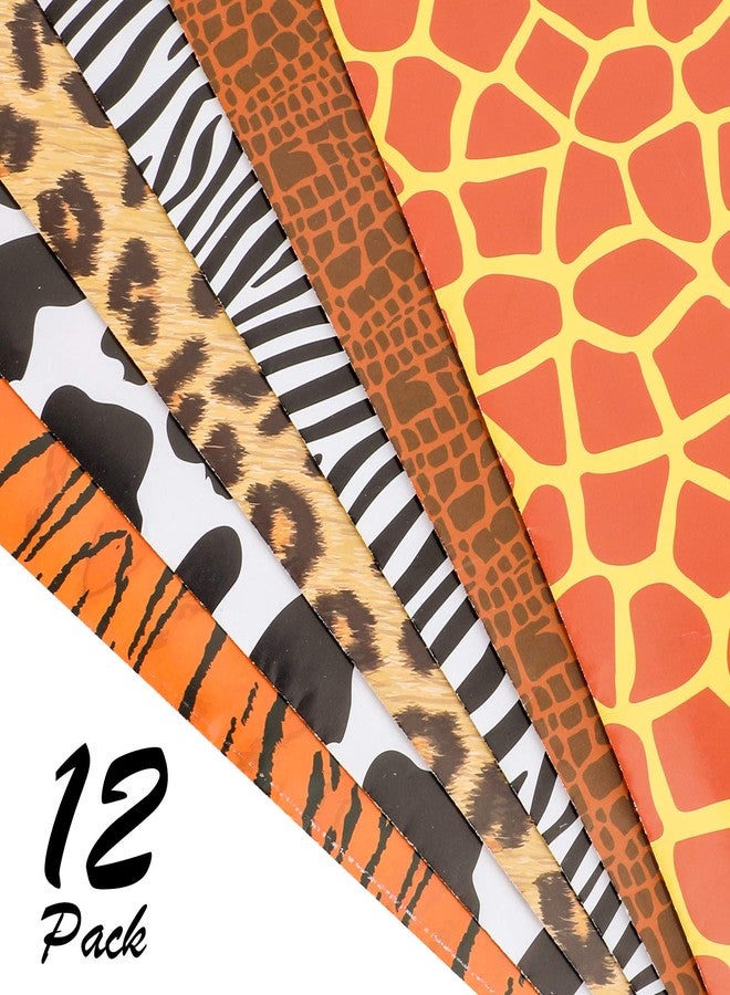 Konsait Animal Prints Wrapping Paper, 12 Sheets 29" x 20" Leopard Zebra Giraffe Tiger Snakes Cow Patterns Wrap Packaging Paper Assortment for Birthday Holiday Animal Themed Party Decoration Supplies - Image 4