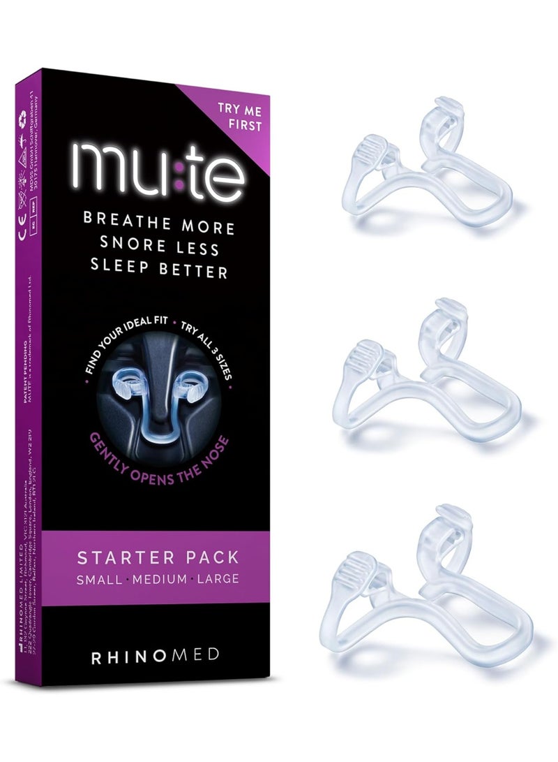Mute Mute Snore Stopper Nasal Dilator for Snore Reduction Starter pack  - Image 1