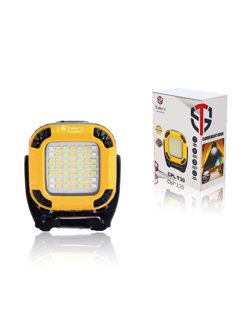Toby's Toby’s CPL-T30 Rechargeable LED Floodlight High Brightness Long Battery Life Multi-Level Adjustment Durable Build Ideal for Outdoors - Image 1
