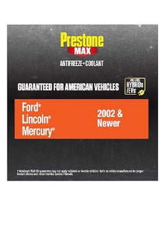 Prestone Prestone® MAX Antifreeze + Coolant – Orange – For American Vehicles – 50/50 Prediluted, 1 Gallon (3.78L) – Extended Life Protection  - Image 2