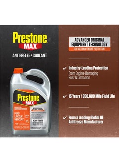 Prestone Prestone® MAX Antifreeze + Coolant – Orange – For American Vehicles – 50/50 Prediluted, 1 Gallon (3.78L) – Extended Life Protection  - Image 3