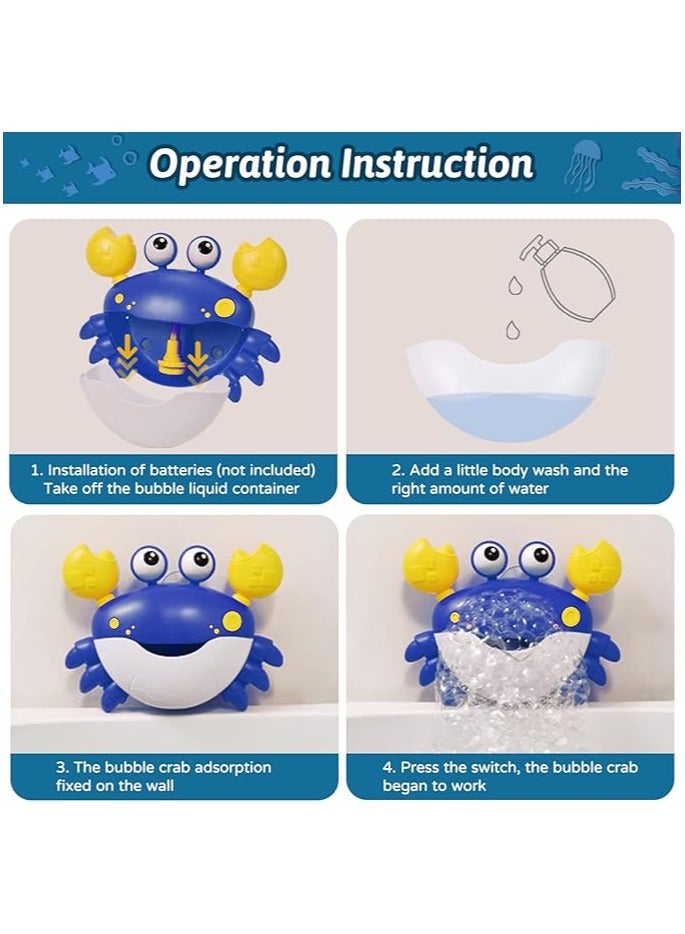 Crab Bath Bubble Maker for Bathtub, Baby Bath Toys for Toddlers 1-3, Bubble Machine for Babies, Bath Tub Toys Infants 3-6-12-18 Months, Boy Girl Bath Time Kids Shower Foam Toys Age 1-2-3-4-5-8 - Image 4