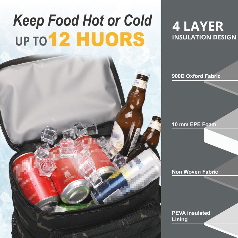 ATRIPACK Tactical Backpack Cooler,Soft Lightweight Leakproof Cooler Backpack,Insulated Cooler Bag,Portable Soft Cooler Bag Waterproof for Beach, Travel, Camping, Picnic, Hiking - Image 3