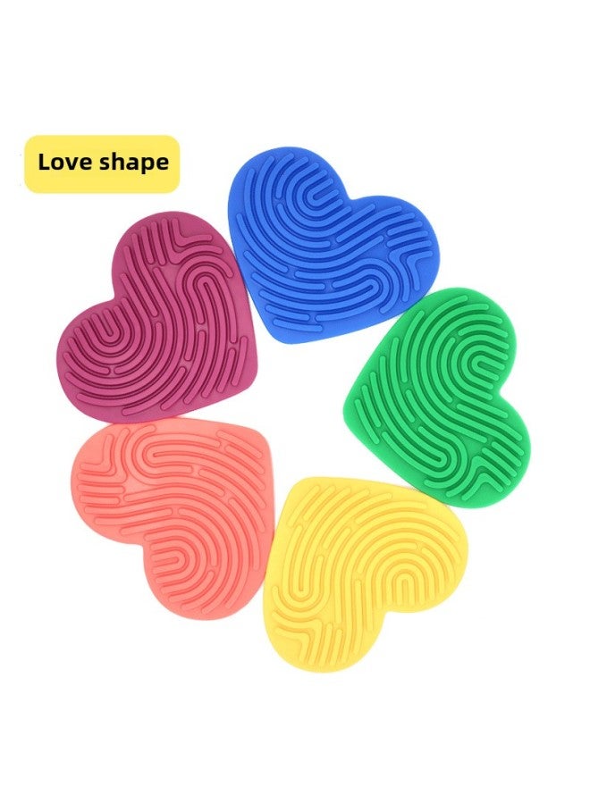 Sensory Activity Board Silicone Sensory Activity Board Silicone Children's Puzzle Decompression Toy-Color:Sensory Board-love Shape 【opp Bag/120pcs】 - Image 1