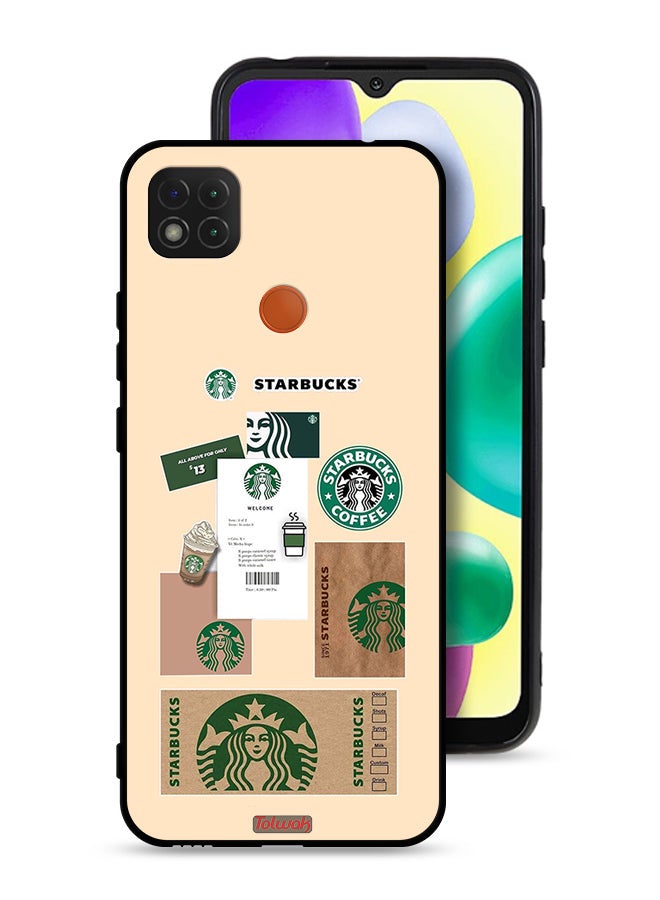 Tolwak Xiaomi Redmi 10A Protective Case Cover Coffee Sticker - Image 1