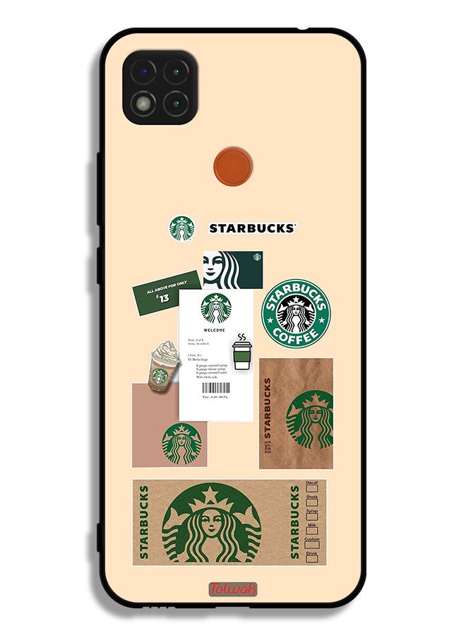 Tolwak Xiaomi Redmi 10A Protective Case Cover Coffee Sticker - Image 2