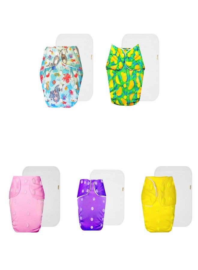 حفاضات دمبلدو القماشية الممتازة مع حشوة قطنية (عبوة من 5) | ناعمة ولطيفة | وسادة ماصة من 6 طبقات | سريعة الجفاف | تغيير حفاضات بدون قلق | من 3 أشهر إلى 3 سنوات | للجنسين - Image 1