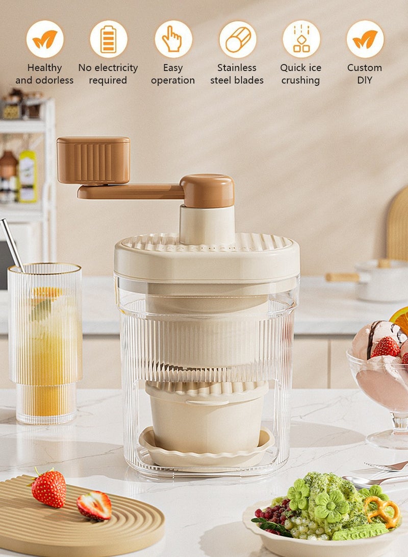 ديبتر آلة صنع الآيس كريم اليدوية آلة تكسير الثلج آلة تكسير الثلج – آلة صنع الثلج الآمنة للأطفال مع وعاء واحد وطبقين، آلة صنع المشروبات المثلجة الصغيرة المحمولة - خالية من مادة BPA - Image 2