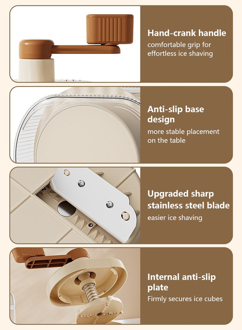 ديبتر آلة صنع الآيس كريم اليدوية آلة تكسير الثلج آلة تكسير الثلج – آلة صنع الثلج الآمنة للأطفال مع وعاء واحد وطبقين، آلة صنع المشروبات المثلجة الصغيرة المحمولة - خالية من مادة BPA - Image 4