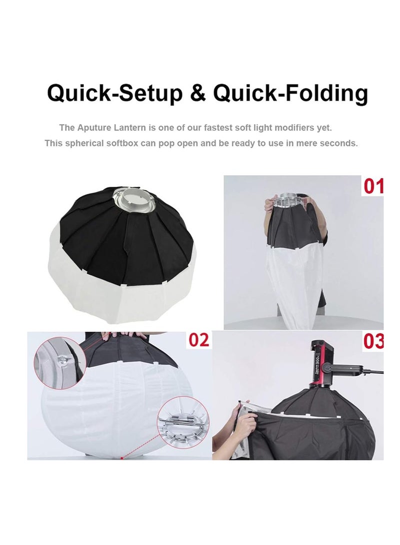 LEOKOR 65cm Lantern Softbox, Quick Release 360° Light Diffuser Bowens Mount Softbox with Lightweight Nylon Alloy for 300D Mark II 120D 120T 120D Mark II 300X and Other Bowens Mount Light - Image 4