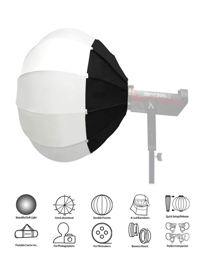 LEOKOR 65cm Lantern Softbox, Quick Release 360° Light Diffuser Bowens Mount Softbox with Lightweight Nylon Alloy for 300D Mark II 120D 120T 120D Mark II 300X and Other Bowens Mount Light - Image 3