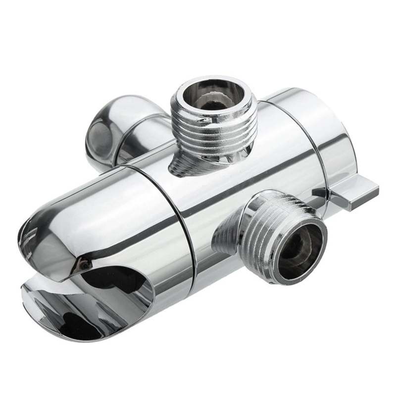 Shower Diverter Valve: Chrome Silver ABS Material - Leak-proof Durable Performance, G1/2 Connector, Adjustable Handwheel for Bathroom RV Shower Installations - Image 2