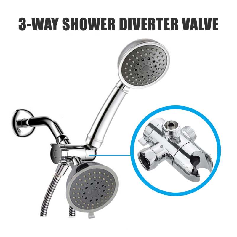 Shower Diverter Valve: Chrome Silver ABS Material - Leak-proof Durable Performance, G1/2 Connector, Adjustable Handwheel for Bathroom RV Shower Installations - Image 5