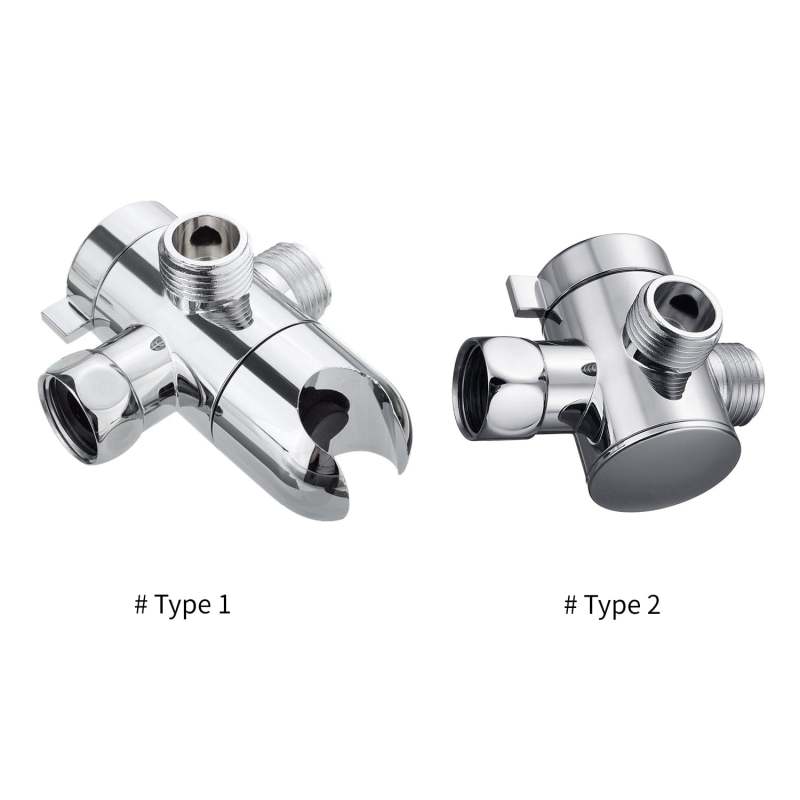 Shower Diverter Valve: Chrome Silver ABS Material - Leak-proof Durable Performance, G1/2 Connector, Adjustable Handwheel for Bathroom RV Shower Installations - Image 4