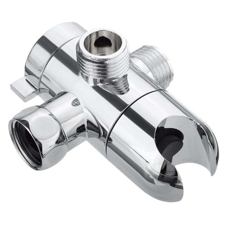 Shower Diverter Valve: Chrome Silver ABS Material - Leak-proof Durable Performance, G1/2 Connector, Adjustable Handwheel for Bathroom RV Shower Installations - Image 1