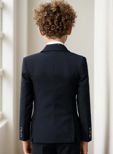 Addneo Boys Suits,Children's Formal Suits for Toddler Boy Silm Fit Suit Black Size 2T - Image 5