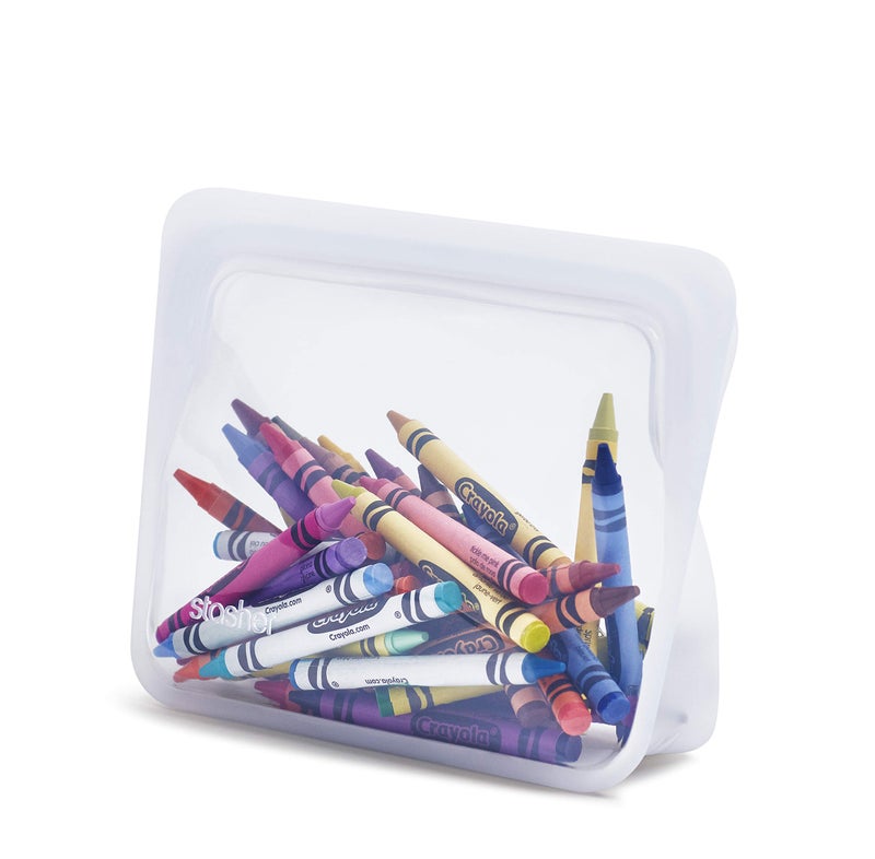 Stasher Platinum Silicone Food Grade Reusable Storage Bag  Clear (Stand-Up Mini) | Reduce Single-Use Plastic | Cook  Store  Sous Vide  or Freeze | Leakproof  Dishwasher-Safe  Eco-friendly | 28 Oz - Image 1