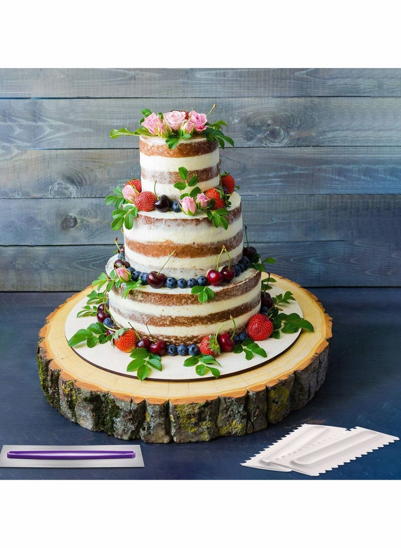 Zikra Cake Scraper Decorating Comb Set,  Stainless Steel Icing Smoother Comb Cake Edge Smoother Cream Scraper Cake Pastry Cutter for Kitchen Baking Mousse Butter Cream Cake Decoration, 3 Pieces - Image 4