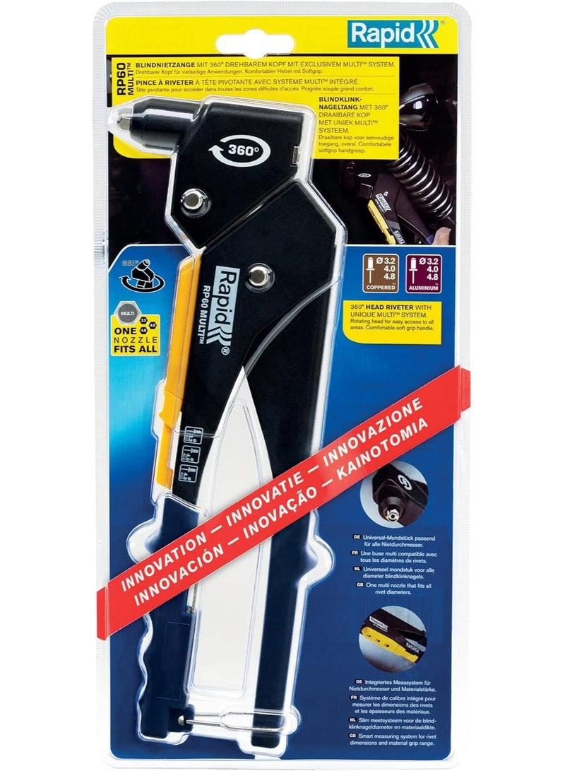 رابيد مثقاب مسامير يدوي رابد RP60 MULTI™ برأس دوّار 360° – كماشة متعددة الاستخدامات ومتينة مع نظام فوهات متعددة - Image 1