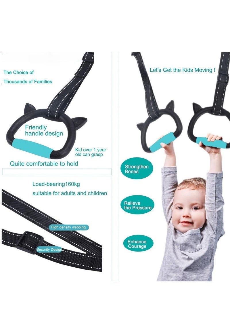 ال لايف حلقات الجمباز للأطفال وشريط السحب، يدعم حتى 160 كجم، معدات اللياقة البدنية والتمدد الداخلية للأطفال - Image 5