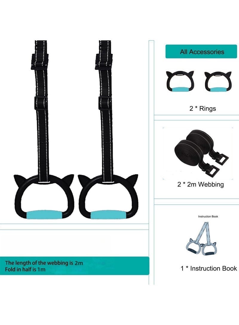 ال لايف حلقات الجمباز للأطفال وشريط السحب، يدعم حتى 160 كجم، معدات اللياقة البدنية والتمدد الداخلية للأطفال - Image 4