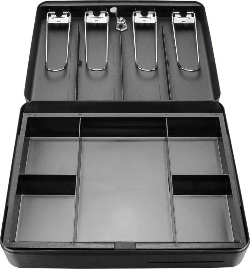 BARSKA CB13052 Key Lock Standard Fold Out Cash Box with 5 Section Tray 95 x 12 x 35 Black - Image 4