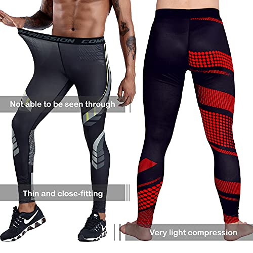 OEBLD Compression Pants Men UV Blocking Running Tights 1 or 2 Pack Gym Yoga Leggings for Athletic Workout - Image 5