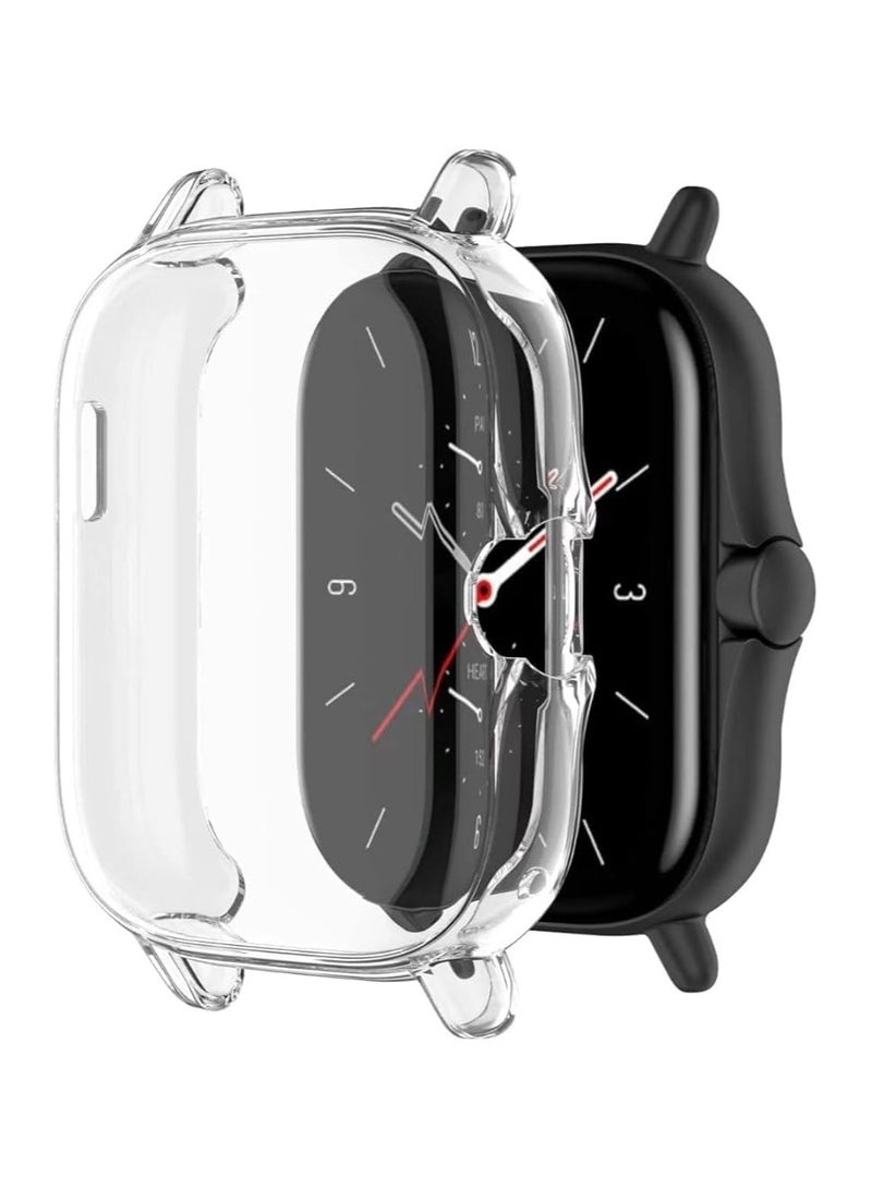 ELMO3EZZ Case Compatible with Amazfit GTS 2e / GTS 2 Case All-Around Screen Protector Watch Soft TPU Shockproof Cover Slim Guard Thin Bumper Shell Protector (Clear)