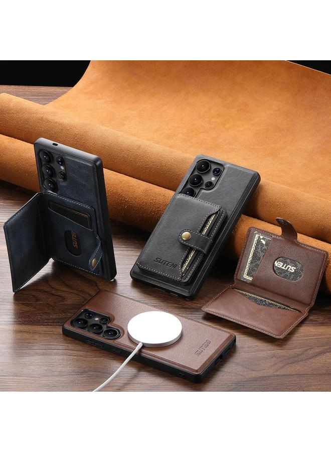 Suteni Case For Samsung Galaxy S25 Ultra 5G M4 Magnetic Card Bag MagSafe Leather Phone Case - Image 5