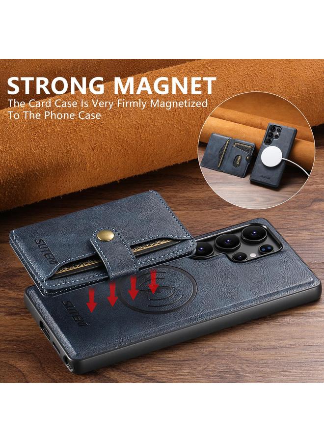 Suteni Case For Samsung Galaxy S25 Ultra 5G M4 Magnetic Card Bag MagSafe Leather Phone Case - Image 3