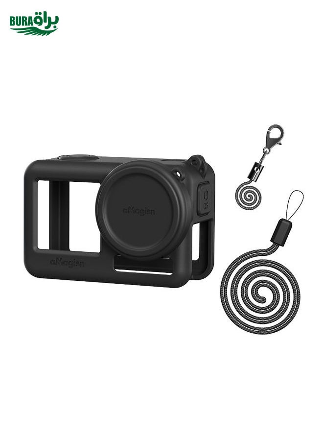 BURAQ For DJI Osmo Action 4 / 3 aMagisn Silicone Protection Case Camera Protection Accessories(Black)  - Image 1