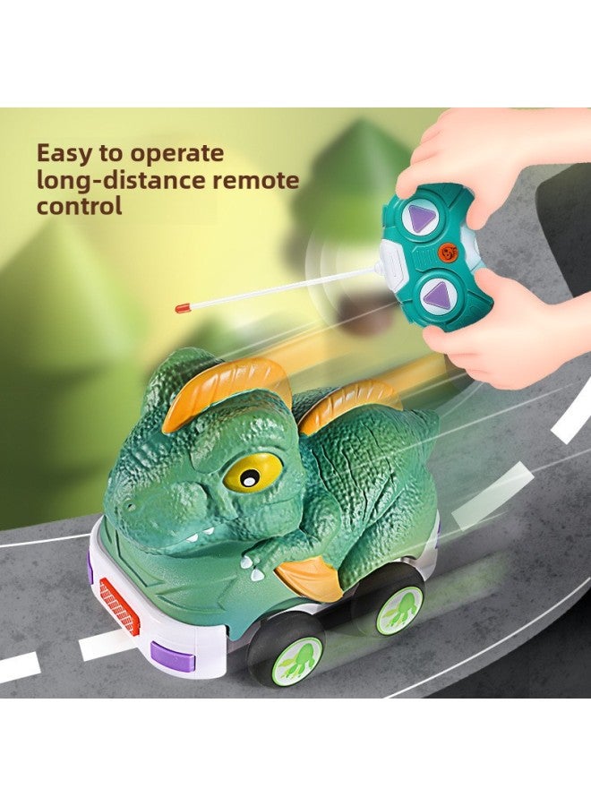 Baby Puzzle Soft Rubber Electric Remote Control Car Toy Fall-resistant Car Dinosaur Children's Racing Toy-Color:2.4g Remote Control Wing Dragon Car (with Light And Music) 1219  - Image 5