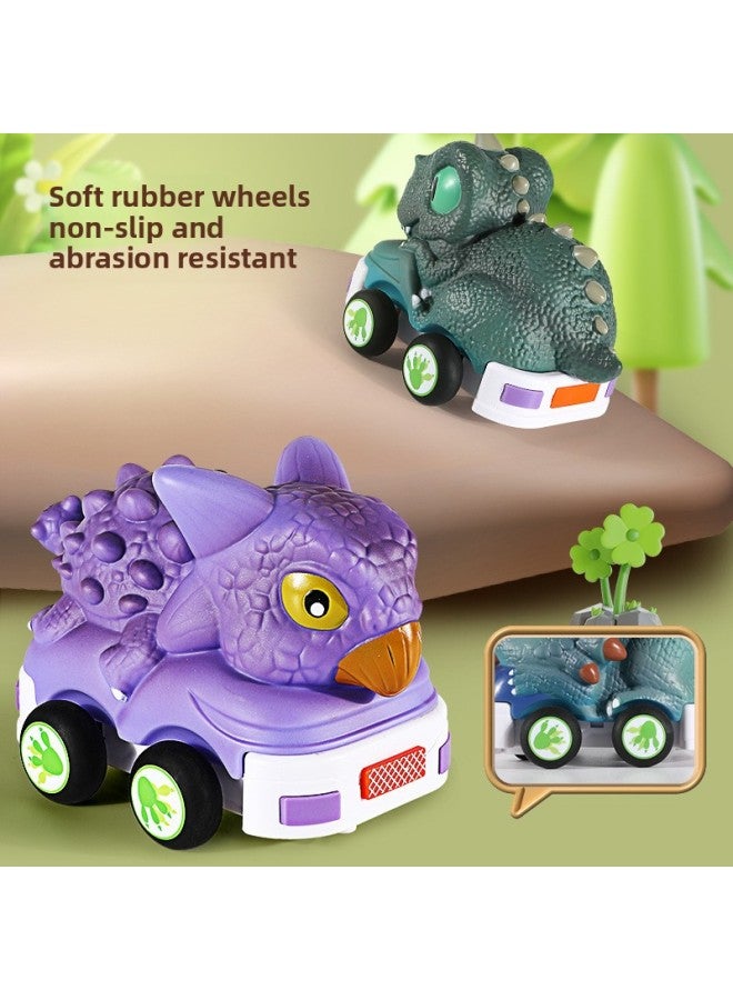 Baby Puzzle Soft Rubber Electric Remote Control Car Toy Fall-resistant Car Dinosaur Children's Racing Toy-Color:2.4g Remote Control Wing Dragon Car (with Light And Music) 1219  - Image 3