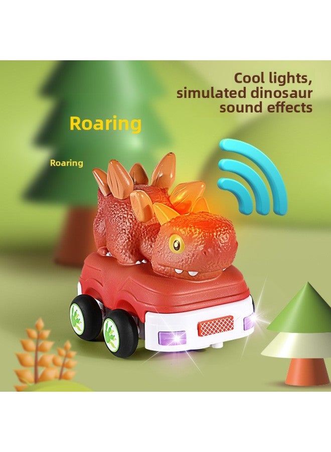 Baby Puzzle Soft Rubber Electric Remote Control Car Toy Fall-resistant Car Dinosaur Children's Racing Toy-Color:2.4g Remote Control Wing Dragon Car (with Light And Music) 1219  - Image 4
