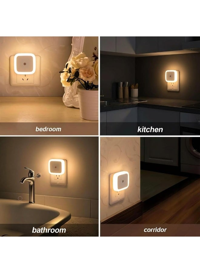2-Pack Plug-In Square LED Night Lights With Dusk-to-Dawn Sensor, Warm Yellow - Image 2