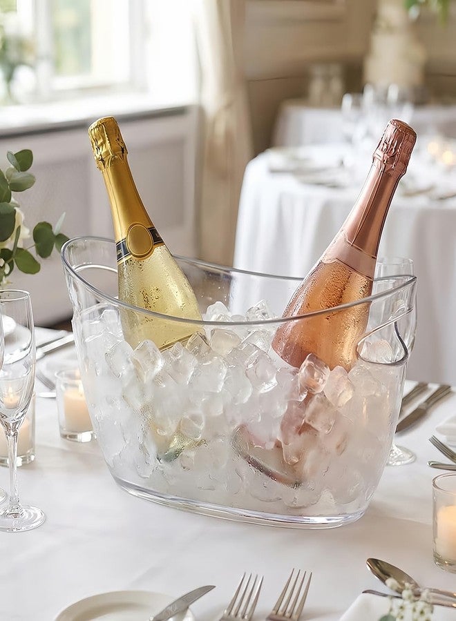 OBTANIM 2 Pack Clear Acrylic Ice Buckets Large Champagne Drink Cooler Storage Ice Tub with Scoops for Beer Cocktails Wine Beverage Home Parties Bar Cooling Supplies - Image 5