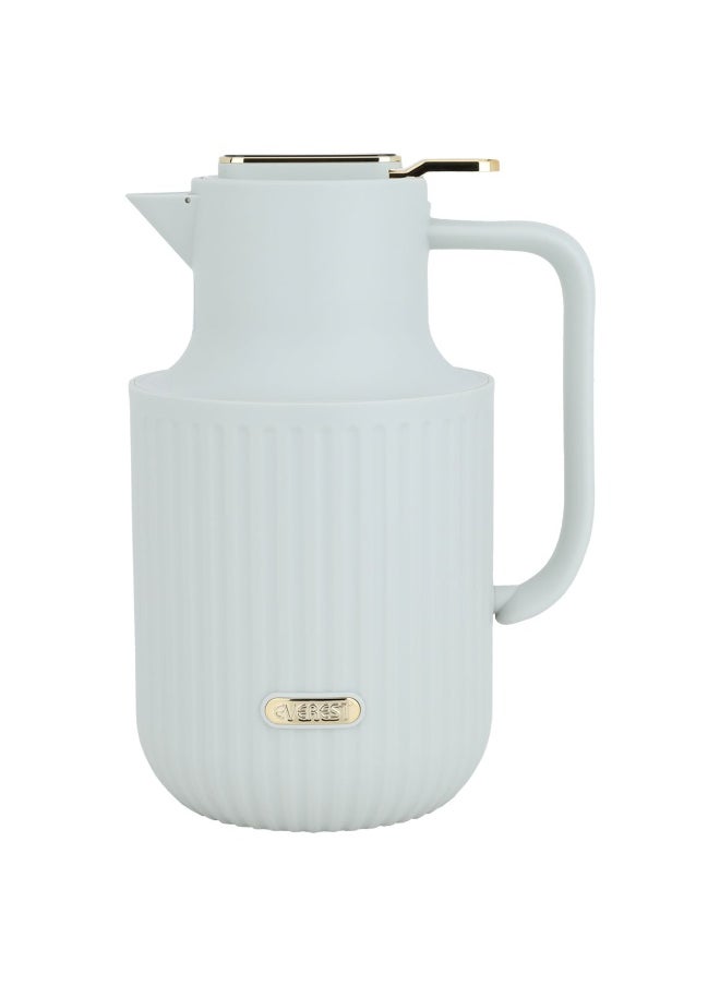 Alsaif Gallery Laura Thermos, Light Grey With Gold, 1.5 Liter 