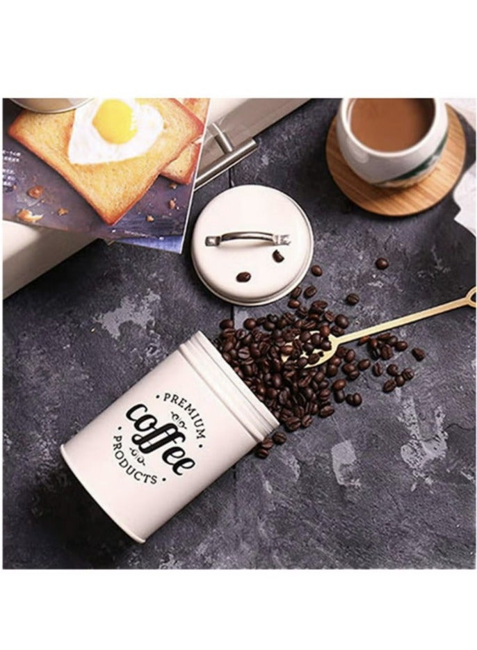 Hanayo 3PCS Airtight Kitchen Canister with Lids, Coffee, Tea, Sugar Metal Containers Jars, Decorative Kitchen Food Canister Jars White - Image 2