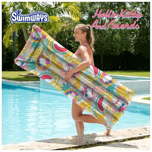 Swimways Hello Kitty Suntanner Pool Float Inflatable Pool Floats Kids Pool Toys Swimming Pool Accessories Beach Essentials for Teens Aged 14 Up - Image 5