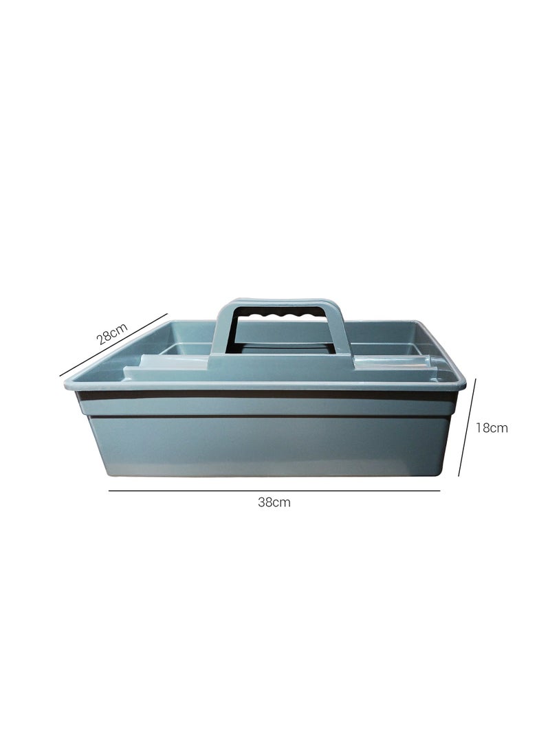LACOT GENERAL TRADING LLC - Large Stackable Plastic Cleaning Caddy Basket – Commercial Quality Tool Organizer with Handle and Compartments - Image 1