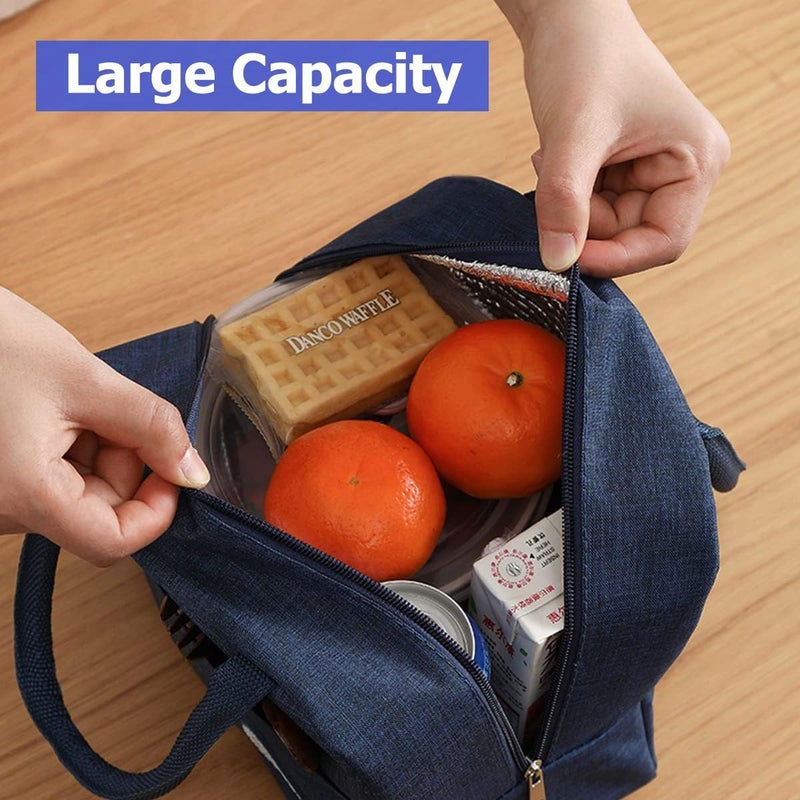 Black Lunch Bag Reusable Insulated Lunch Tote Bag Waterproof and Durable Lunch Cooler Handbags for Office Work School Picnic Hiking Beach Fishing - Image 5