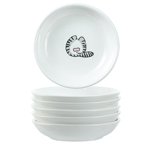 SOCOSY Super Cute Funny Cat Butts Ceramic Sauce Dish/Seasoning Dish/Sushi Soy Dipping Bowl/Appetizer Plates/Serving Dish for Kitchen Home(Set of 6) - Image 2