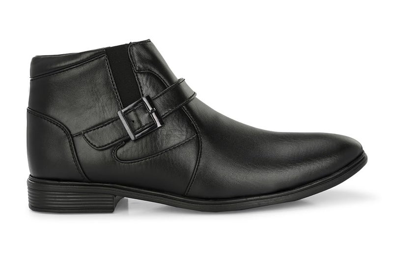MACTREE Men's Black PU Leather Zipper Formal Ankle Boots - 08 UK - Image 3
